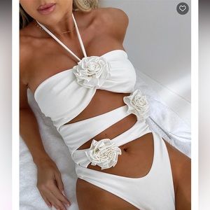 White Fox Sorrento One Piece Bathing Suit - Cream